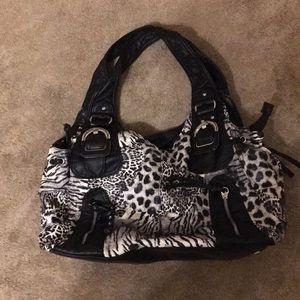 Beautiful black and white leopard bag
